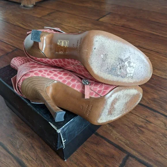 Dolce & Gabbana Rosa Croc Patent Leather Bootie - Picture 7 of 11